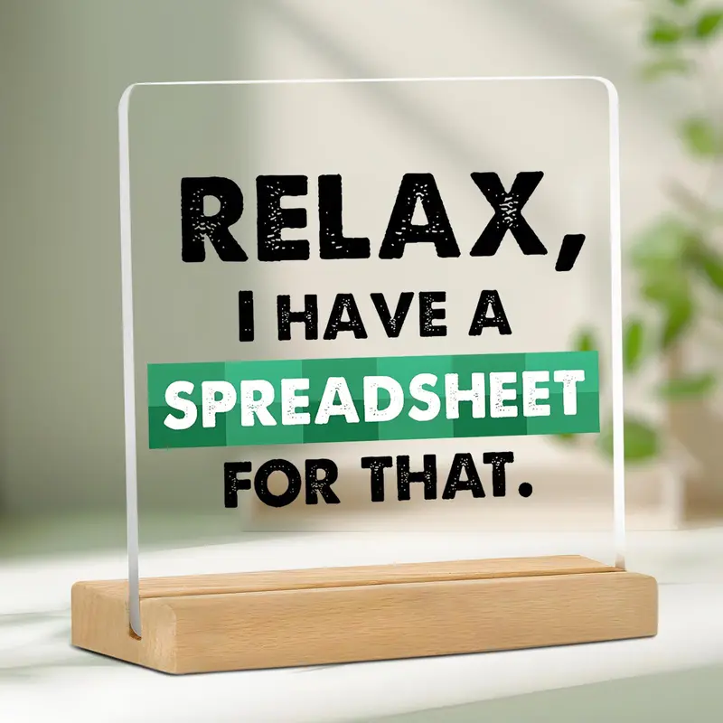 Funny Accountant Desktop Decoration Sign, Decorative Sign, 1 Count Creative Desktop Ornament with Mini Greeting Card, Desktop Decoration Sign for Home Office, Accountant Gift, Desk Signs Ornament, Novelty Desk Decor, Home Decor Gifts