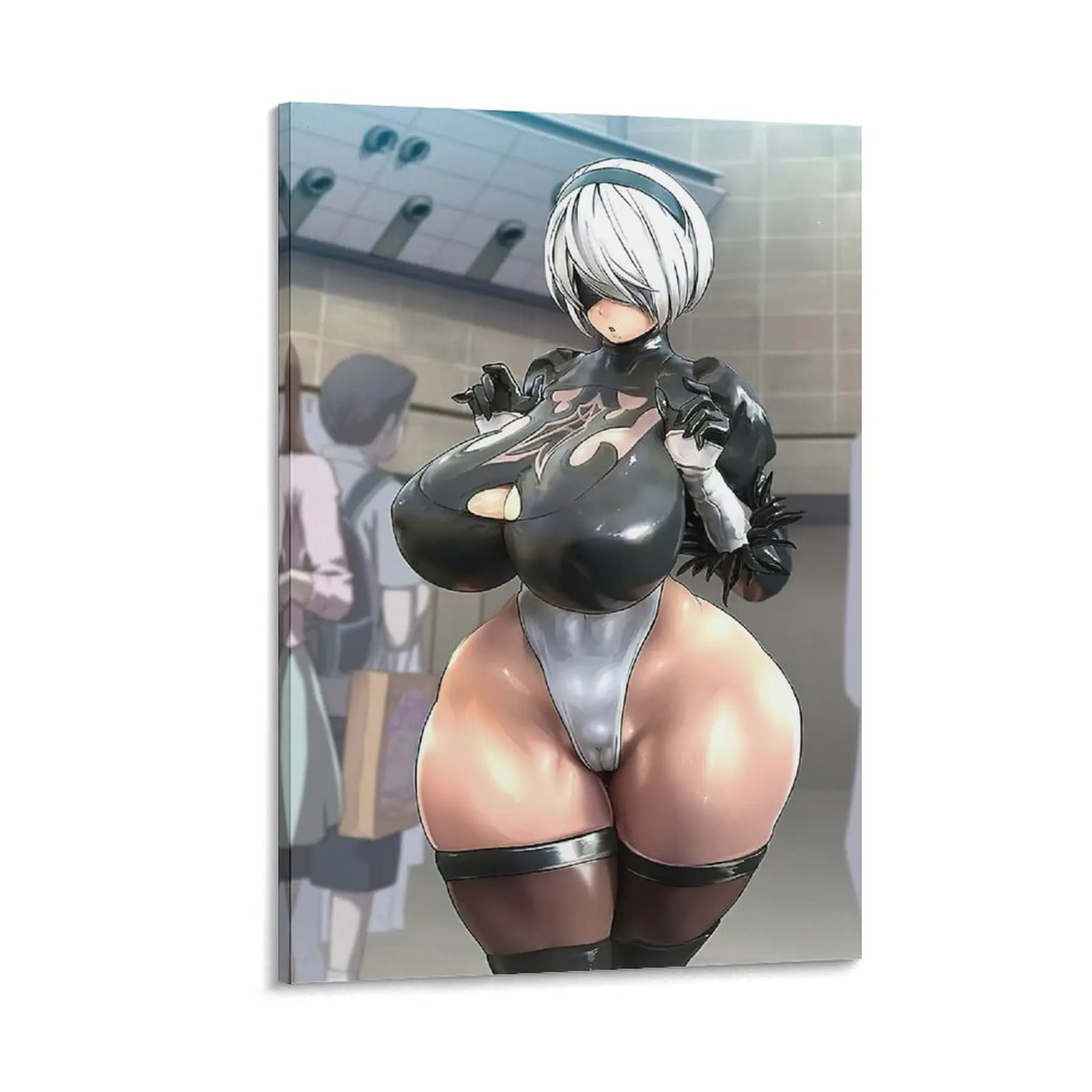 NieRs Automata 2B Thicc Poster.  Funny Wall Decor for Game Room.Suitable for Decorating Anywhere. Poster Canvas Wall Art For Bedroom Decor Bar Office Room Decor Gift