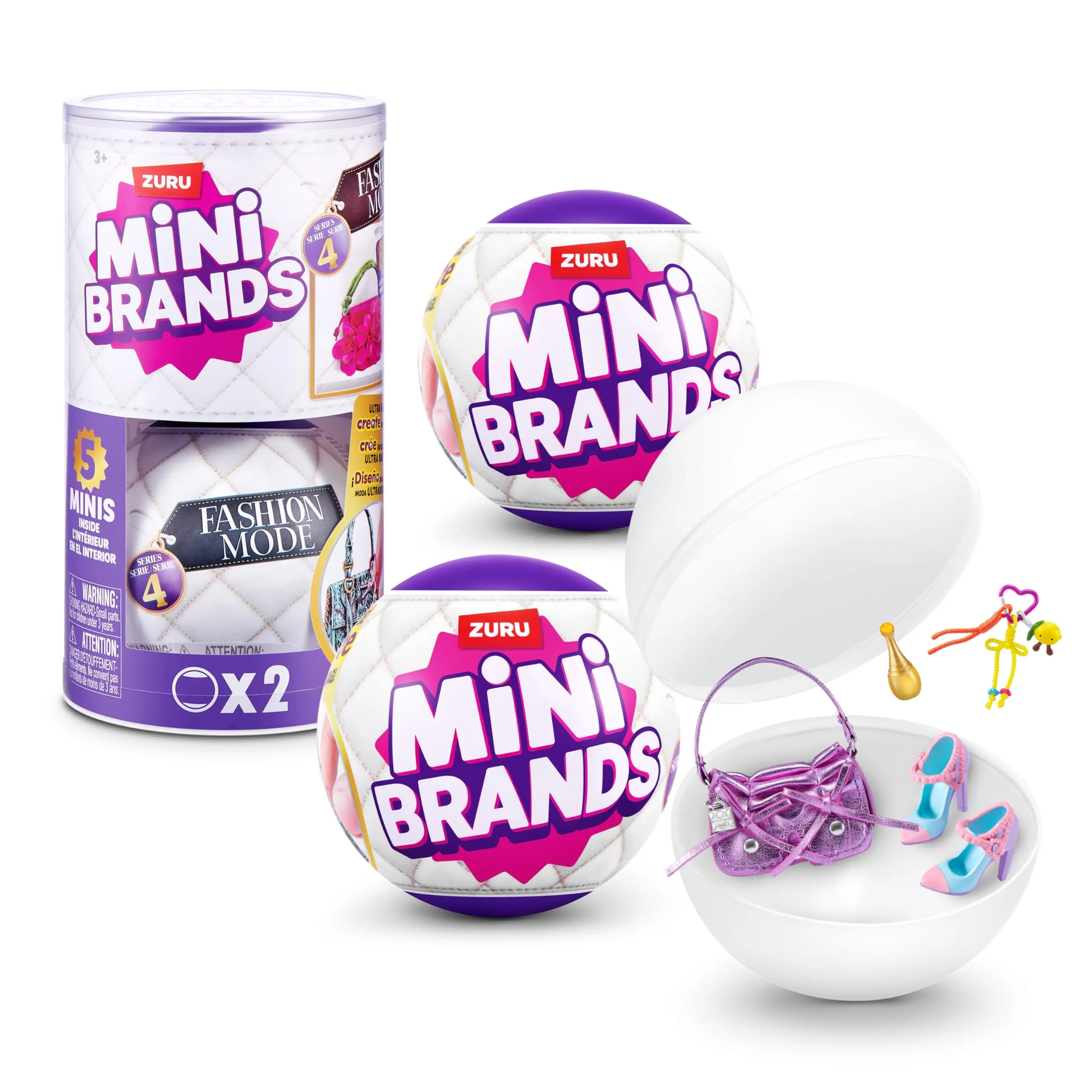 Mini Brands Fashion Series 4 2 Pack by ZURU – Novelty Unboxing Collectible Toy with 5 Mystery Mini Fashion Bags, Shoes & Accessories, 80+ Styles to Collect, Ages 3+, Kids, Teens & Adults