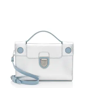 Pre-owned Dior Calfskin Crossbody Bags Metallic Diorever Top Handle
