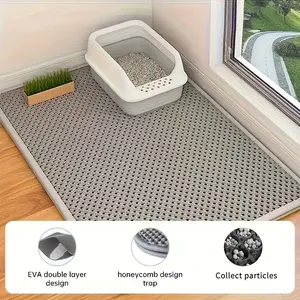 [Popular Choice] Extra Large Double Layer EVA Cat Litter Mat - Anti-Slip, Waterproof, Odor Control, Easy to Clean & Collectible - Perfect for Indoor Cat Litter Boxes