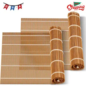 9.5"x9.5"Bamboo Sushi Rolling Mat,kimbap roller(2 PCS)