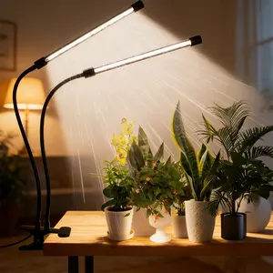 Plant Grow Lights Indoor, Grow Light, Full Spectrum LED Grow Light with Auto Cycle Timer, Adjustable 3 Light Modes & 10 Brightness Levels, for Indoor Plants, Succulents in Home, Office, Bedroom, Flexible 360° Gooseneck & Strong Clip