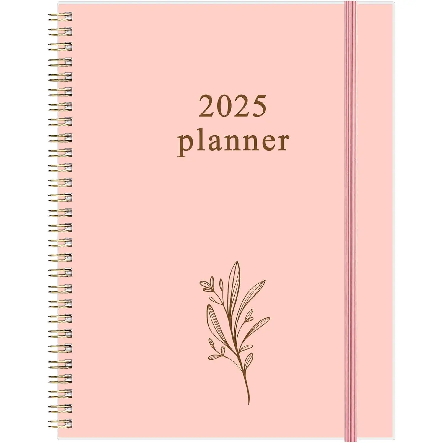 2025 Planner - Planner 2025 from January 2025 to December 2025 with 12 Monthly Tabs, Flexible Cover, Inner Pocket, 8.5" x 11", Pink