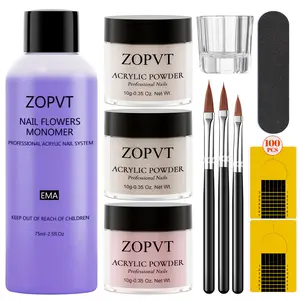 Acrylic Powder Nail Kit, Acrylic Nails Kit, Crystal Powder Set, Acrylic Powder & Liquid Set, Perfect for Beginners, Home DIY Manicure, Diy Nail Art, 3 Colors Available