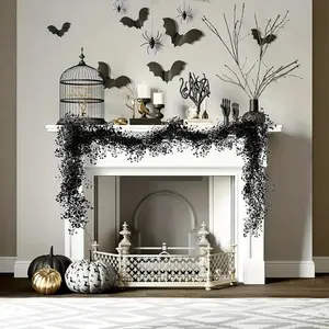 2pcs Artificial Vine Plant with UV Protection, Halloween Harvest Festival Decor, Photography Props, Indoor & Outdoor Use, Artificial Faux Greenery