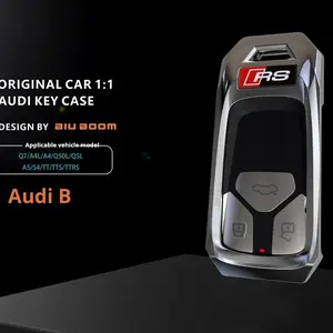 High-End Zinc Alloy Car Key Cover Key Fob Protector Car Key Accessory for Audi A6l A4l Q5l Q7 Q3 Series, Full Protection Key Shell, 2020-2026 New Model