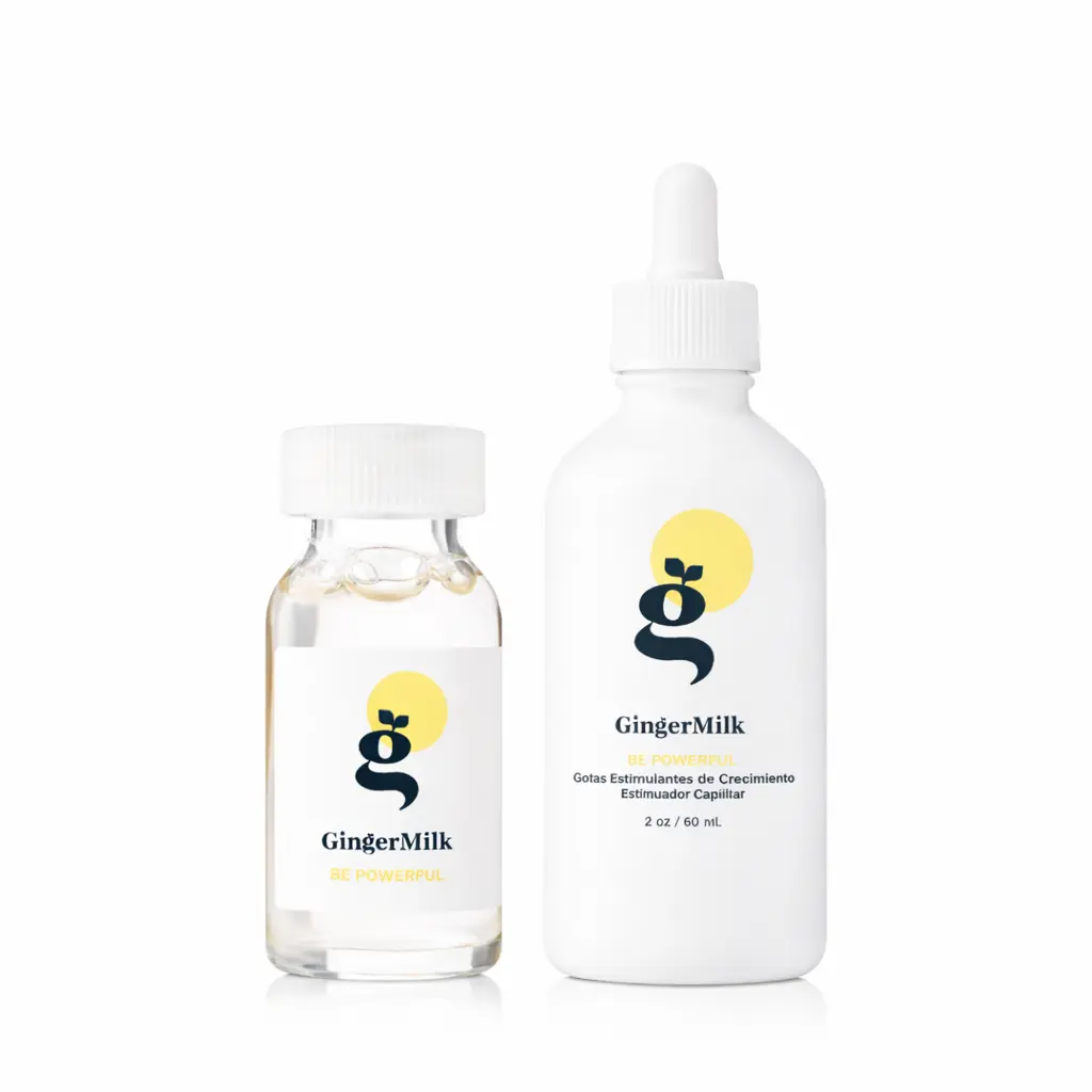 Scalp Strengthening Set | Dropper Be Powerful 2 oz + Biotin Ampoules Be Powerful x3 | Fortifying & Thickening Care with Rosemary, Castor Oil & Biotin for Weak, Fine & Thinning-Looking Hair | Ginger Milk
