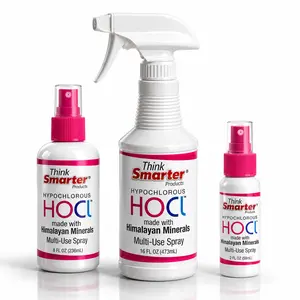 Think Smarter Products HOCl Spray 3-Pack | 2oz, 8oz & 16oz Hypochlorous Spray with Himalayan Minerals | Multi-Use Face, Skin & Surface Spray | Fragrance Free