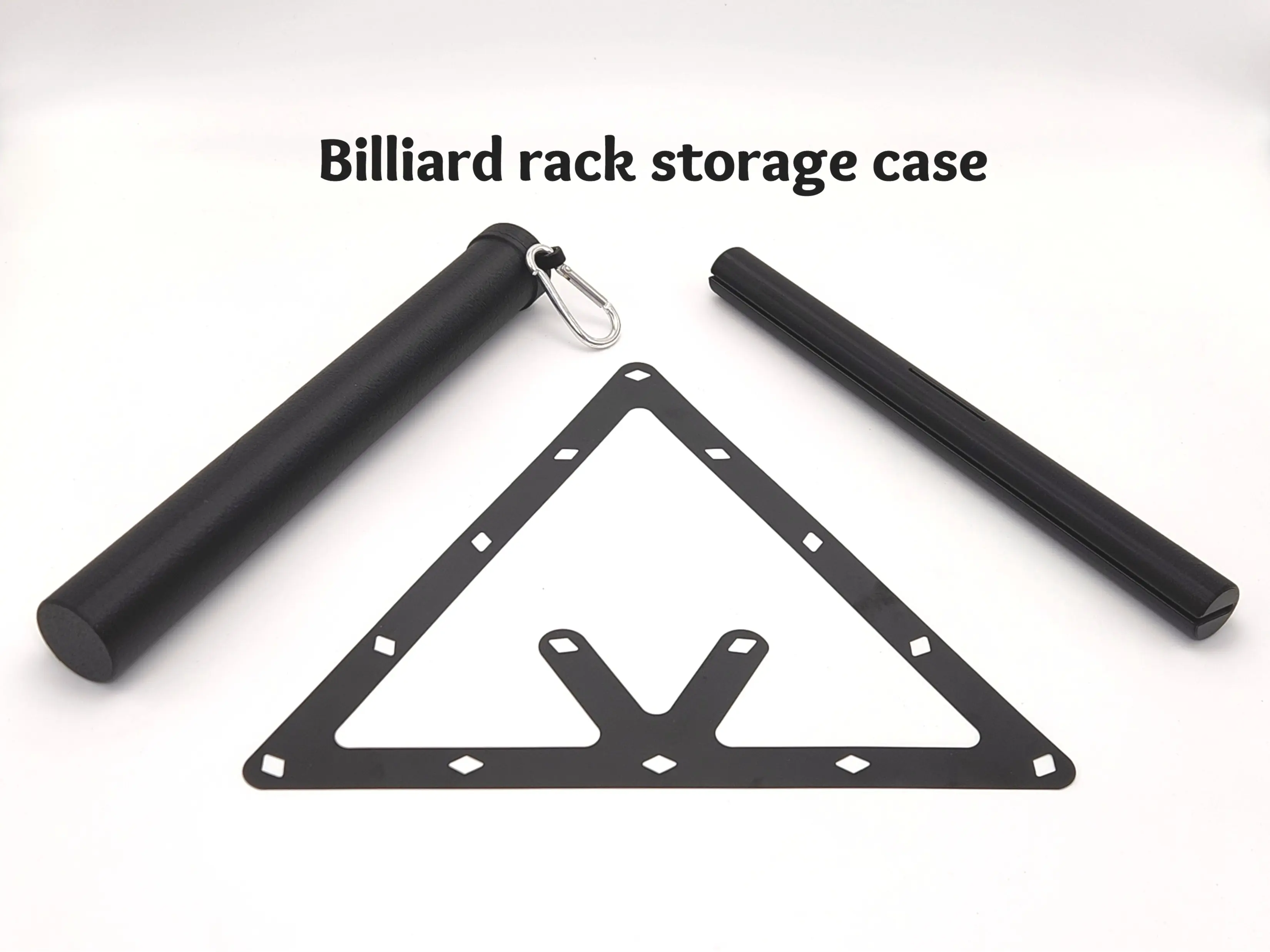 Flat pool rack storage case, Billiard rack travel tube, Magic Perfect Accu-rack, portable carrying device