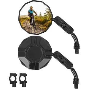 Mirrors, 2 Pack  Mirrors for Handlebars, Alloy Housing, Convex Glass Mirror,360? Adjustable, Shock-Resistant  Mirrors for MTB, E-, ,Scooter &