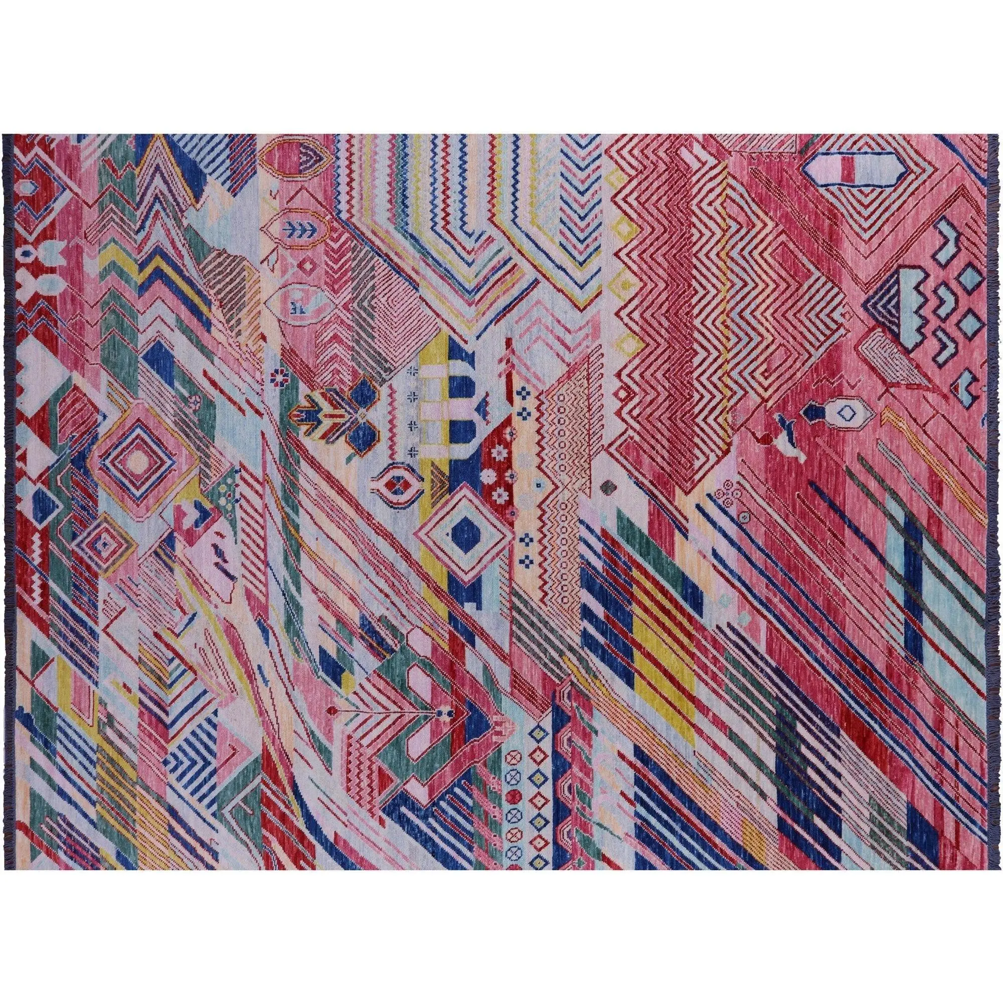 SUPER SALE 8' 11" X 12' 1" Moroccan Handmade Wool Rug - Q22314