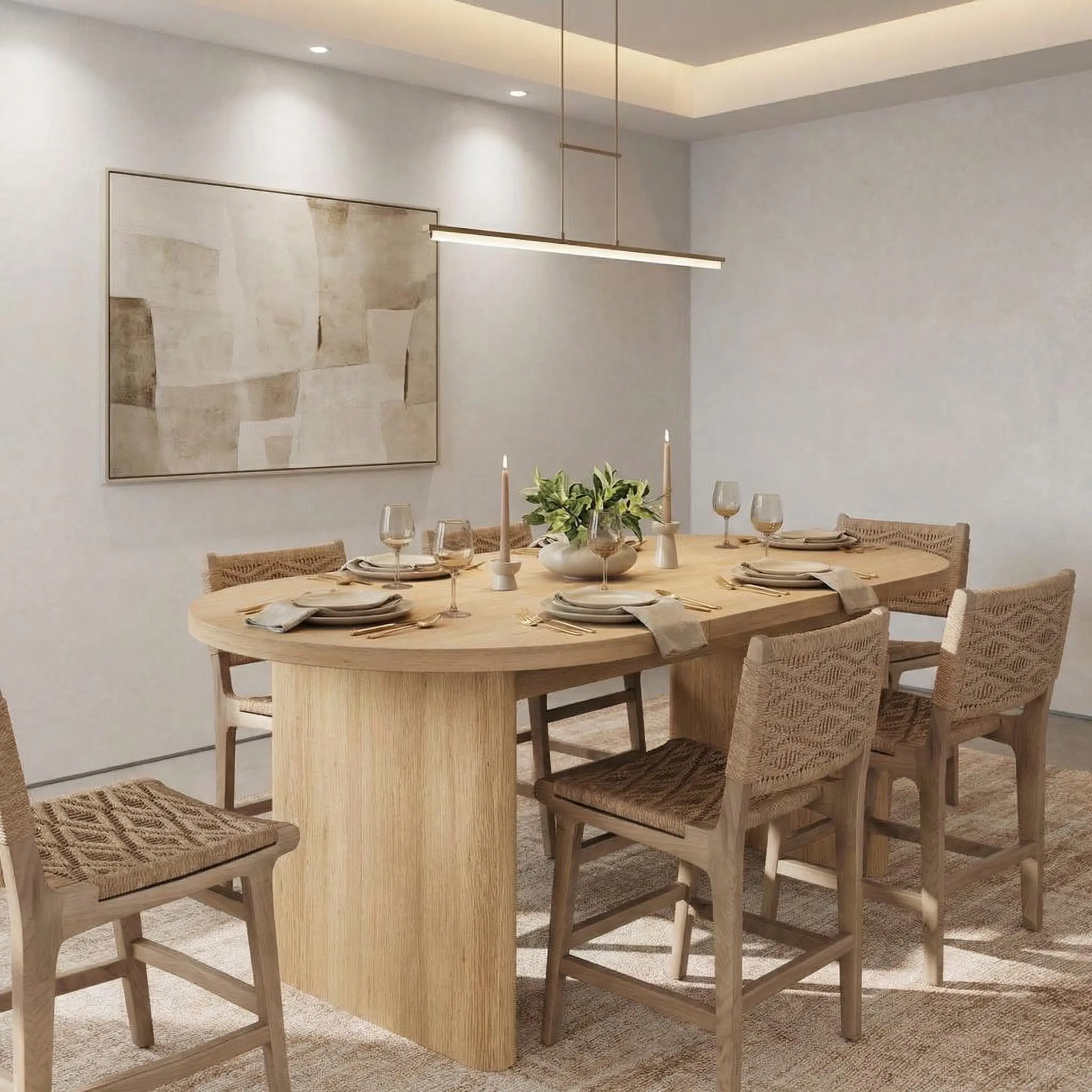 🍽️ 63"/71" Oval Farmhouse Dining Table for 6-8 – Large Kitchen Table with Double Pedestal Base – Heavy Duty Wood for Living Room or Dining Room! 🏡, Wood Veneer, Large Sizes, Rustic Wood Table, Pedestal Legs