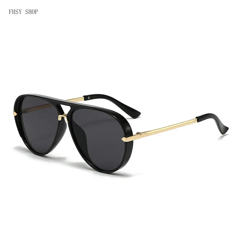 Unisex Vintage Aviator Sunglasses for Round Face - Alloy Gold Metal Temples, Semi-Rimless Lightweight Frame, UV400 Anti-UV Dark Lenses, Old Money Luxury Shades for Driving, Daily Wear, Sunglasses for Women, Anti-Uv Women's Sunglasses