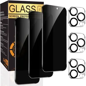 Tempered Glass Privacy Screen Protector with Camera Cover, Durable Protective Design for iPhone 17, 16 Pro Max - Easy Installation Mobile Phone Accessory, Casing Compatible