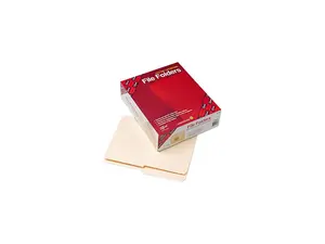 Smead 10326 Folders, 1/2 Cut Assorted, Reinforced Top Tab, Letter, Manila, 100/Box