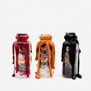 Potent Spell Jar Set for Love Abundance & Protection with 3 FREE Activation Spell Ritual Cards Wax Sealed Magical Gift for Witches Decor Ornaments Tin