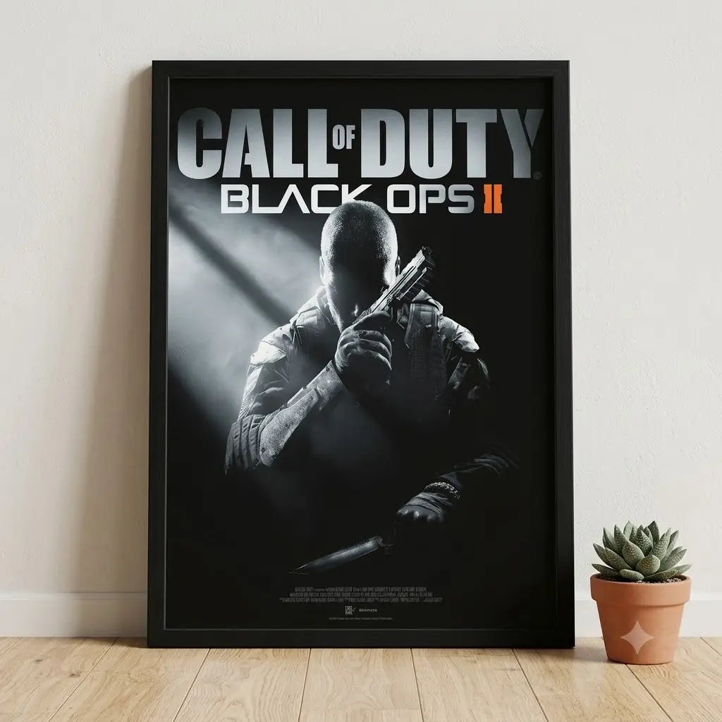 Call of Duty Black Ops II Poster, Tactical Shooter Game Wall Art, Gaming Room Decor, Video Game Print, No Frame