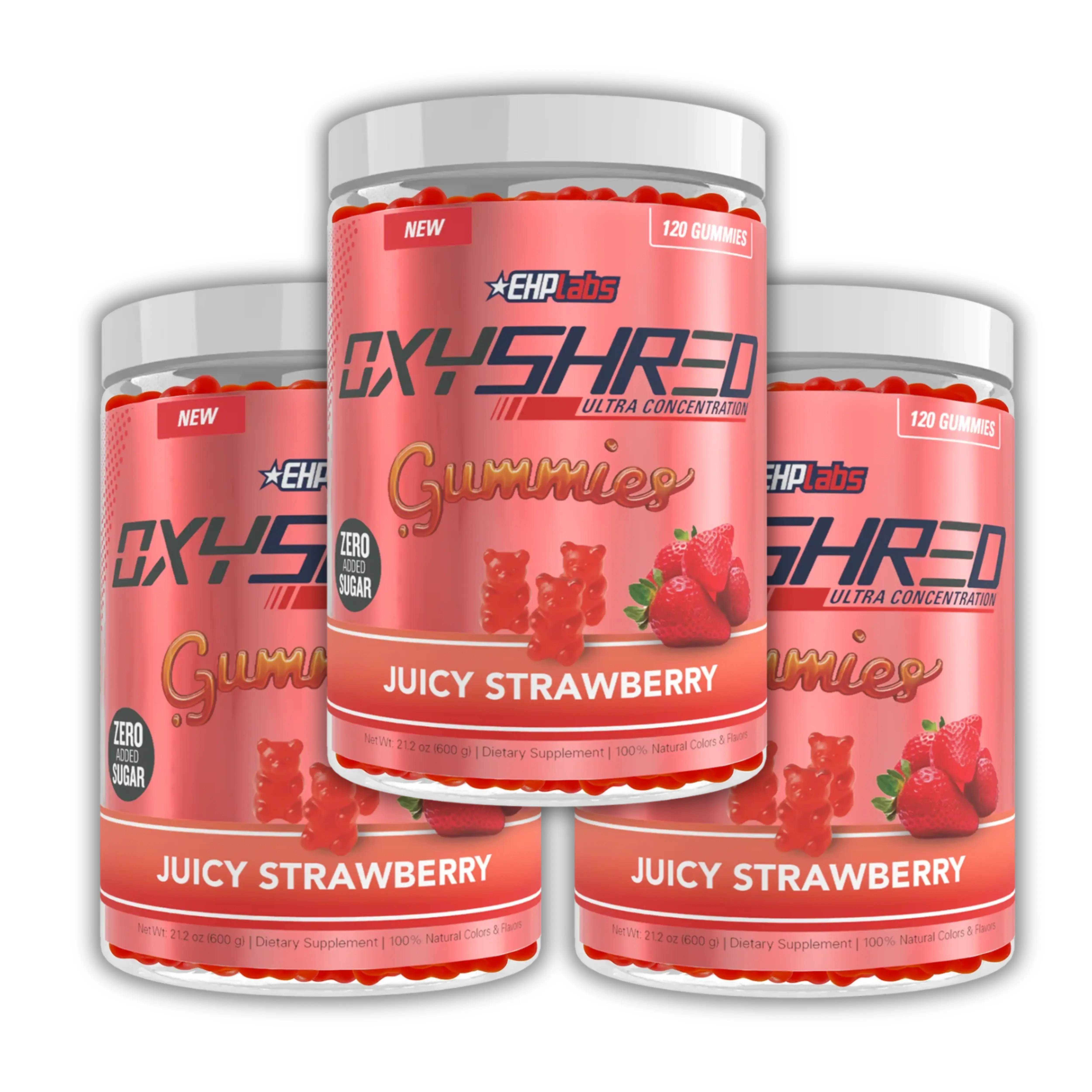 OxyShred Energy Gummies 3-Pack | 3 x 120 Count | Zero Added Sugar Energy Chews | On-The-Go Energy & Focus Support | Best Value Bulk Bundle