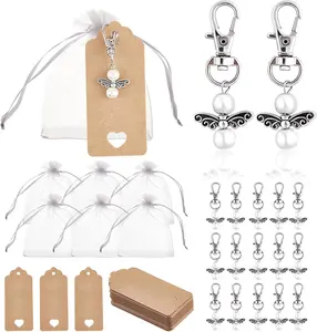 108 count Angel  Favors, Favor Angel Charms Wedding Party Favors Mini Angel Pendant Key Chain Tags Guest Favors for Funeral Graduation Souvenir 36 Sets