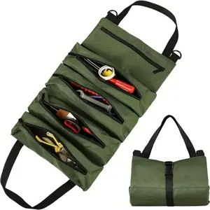 Tool Bag, Multi-purpose Roll Tool Bag with Convenient Tool Pockets for Mechanics, Electricians, Carpenters and Automotive Tools, Waterproof Tool Organizer