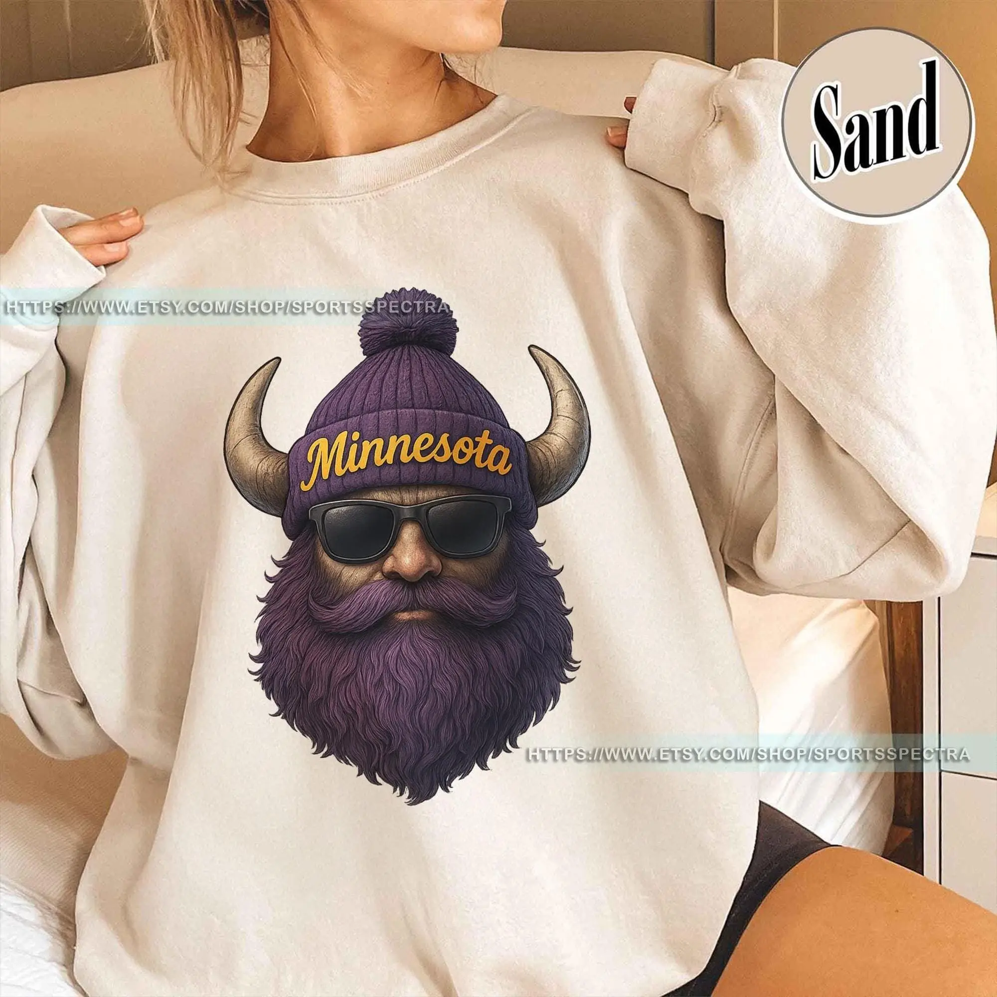 [Sale Up To 50%] Minnesota Football Sweatshirt, The Vikes Sweatshirt, Mascot Minnesota Football Crewneck, Viking Crewneck, Minnesota Fan Gift