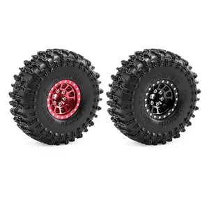 Remote Control Car Wheel Tire, 4 Counts 1.0 Tire with Wheel HUB, Durable Rubber Tire Skin, Aluminum Alloy Wheel HUB, Electric Toy Accessories