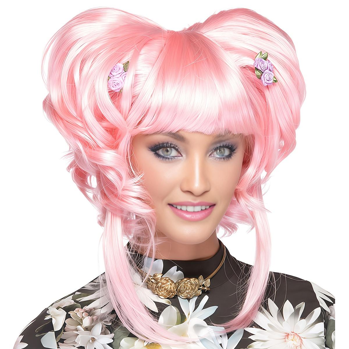 Anxin Mustache Red Queen Costume Colored Curly Wig for Women, Multiple Colors Available, Full Head Cover for Cosplay and Holiday Parties