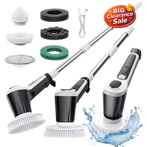 【Clearance sale】Powerful Electric Spin Scrubber with Cordless Cleaning Brush with 6 Heads,3 Adjustable length Handle,Dual-Speed, Waterproof, Deep Clean for Bathroom, Tub, Tile