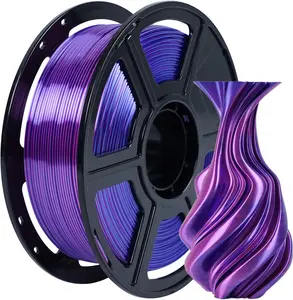 Flashforge Blue and Rose  Silk Dual Color Filament,  2 in 1 Coextrusion Silk PLA Filament 1.75mm, 3D Printer Filament Color Change 1kg(2.2lbs) Spool, Dimensional Accuracy +/- 0.02mm
