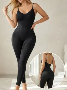 Women's Seamless Yoga Unitard, Yoga Workout Jumpsuits, Ribbed Tight-Fitting Tank Bodysuit, Sporty One-Piece Bottoms, Comfortable Athletic Wear, Workout Gym Clothing