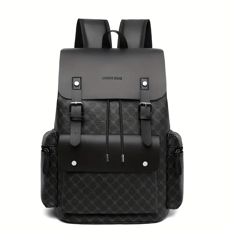 Men's Checkered Backpack - Large Capacity Laptop Bag with Adjustable Padded Straps, Multiple Compartments & Zipper Closure for Commuting, Office, Business Travel, Laptop Storage Bag |       Stylish Men's Backpack |       Professional Look Bag