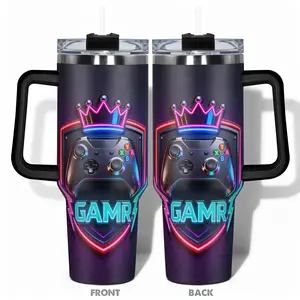 1pc 40oz/30oz/22oz/20oz/14ozCup Stainless Steel Tumbler With Neon Gaming Design, Leakproof Large Capacity, Needed for Gym, Hiking, Travel Ideal Birthday Christmas Gift Perfect Gift