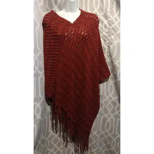 Women's Burgundy Shawl One Size
