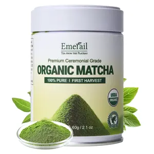 Emerail Premium Ceremonial Grade Matcha, 1st Harvest Organic Green Tea Powder, 60g,ZERO Bitterness, Coffee Alternative for Smooth Energy & Focus | USDA Certified, Gut Health, Debloat & Metabolism Support | Rich in L-Theanine, No Jitters for Iced Lattes