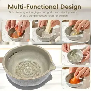 Handmade Garlic Grater & Herb Bowl Set, Efficient Kitchen Tool for Fresh Ingredients, Perfect Gift for Cooking Enthusiasts
