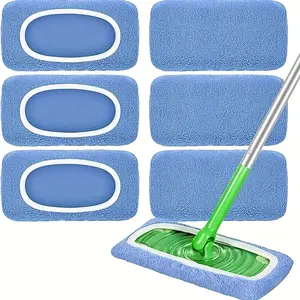 5-Pack Reusable Mop Pads - Microfiber Dry & Wet Refill Covers, Machine Washable, Multi-Purpose Household Mop Pads, Compatible with All Sealed Floors: Stone, Hardwood, Laminate & Tile