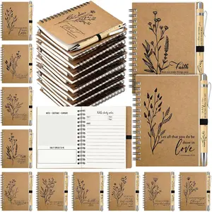 100 Sets Christian Gifts Bulk  Verse Spiral Notebook and  Pen Religious Journal Mother's Day Bulk Gifts for Church Women Sunday School Teacher Members (Special Style)