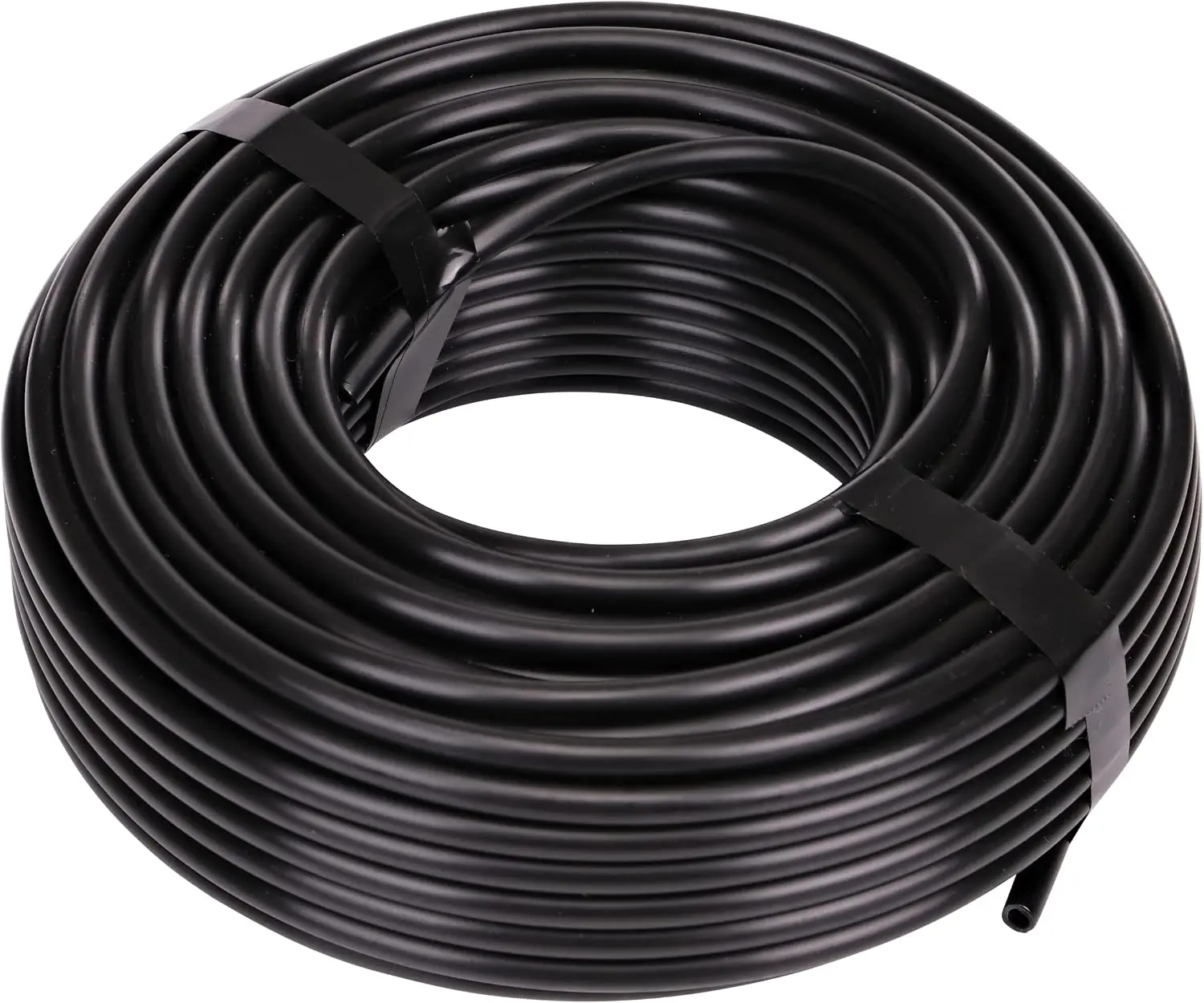 100FT 1/4 Inch Drip Irrigation Tubing, Black Polyethylene Water Supply Hose for Drip Emitters, Irrigation Systems, Garden Watering & Plant Irrigation