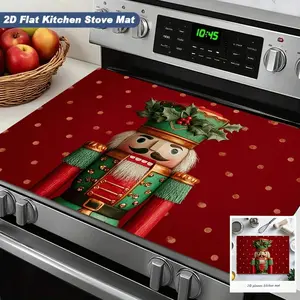 Christmas Theme Oven Pad, Festive Kitchen Decor, Cute Nutcracker Pattern, Heat Resistant Non-Slip Mat, Kitchen Decorative Placemat, Holiday Home Decoration Essential