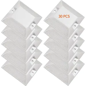 30 Pcs 3.7×3.7" Reflective Road Reflectors Street Pavement Markers Driveway Asphalt Stud Markers for Speed Bumps Highways Pedestrian Crossings