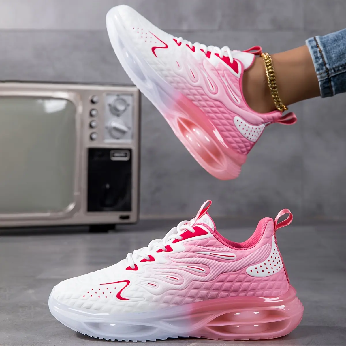 Women's Casual Fashion Sneakers, Lightweight Breathable Lace-Up Walking Shoes, Athletic Everyday Sneaker with Rubber Sole, Fashion Walking Sneakers