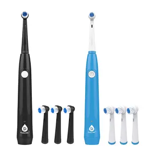 Him’s and Her’s Pursonic USB Rechargeable Rotary Toothbrush Bundle – Black & White Set with 6 Brush Heads and UV Sanitizer Design