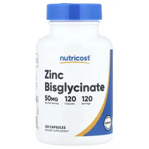 Nutricost Zinc Bisglycinate, 50 mg, 120 Capsules