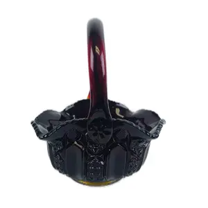 Vintage Amberina Glass Decorative Basket – Home Décor Collectible