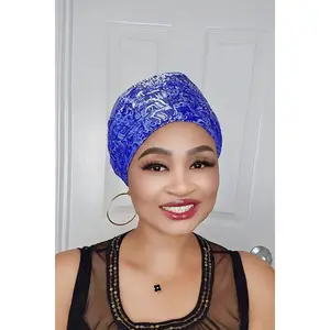 Rich Aunty Brocade Gele Cap Turban