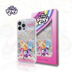 Official My Little Pony Protective Phone Case, Cartoon Animated Girl Heart Rainbow Design, Transparent Cover for Smartphone Samsung Galaxy & Apple iPhone Series Casing