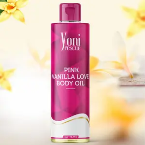 Pink Vanilla Love Body Oil, 4oz, with Apricot, Jojoba, Avocado Oils & Vitamin E Oil, Fast-Absorbing, Nourishes and Hydrates Skin, Body Care, Amber & Vanilla layer Fragrance Moisturizer Hydrating Moisturizing