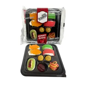 Raindrops Gummy Sushi Candy - 3oz Mini Bento Box, 9 Pcs (Pack of 1) - Fun & Vibrant Gummies - Made w/Delicious & Various Candies - Perfect for Parties, Gifts & Unique Snacks - Ideal for Kids & Adults