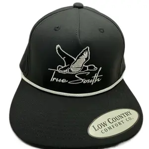 Low Country Comfort Co. True South Duck Embroidery on a Riverbed Threads Black Performance Rope Hat